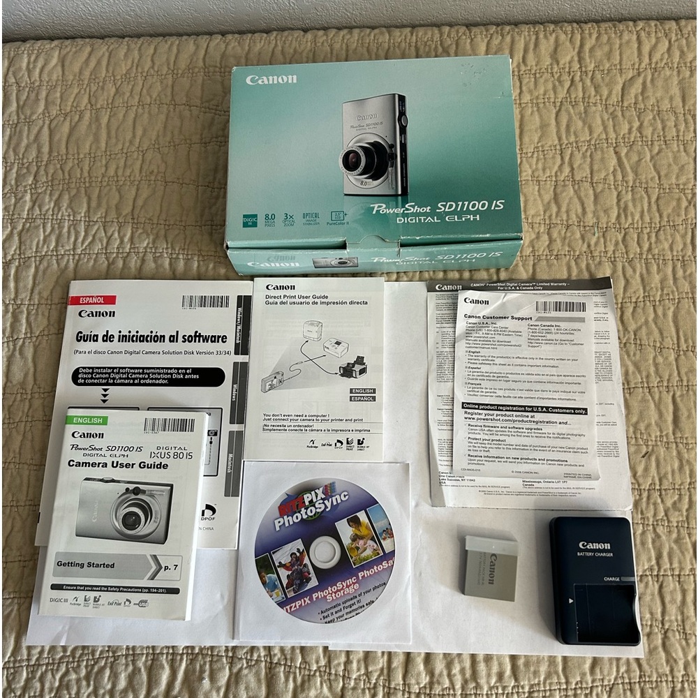 Canon Plug In Battery Charger Battery Box Instructions CD SD1100 IS NO CAMERA